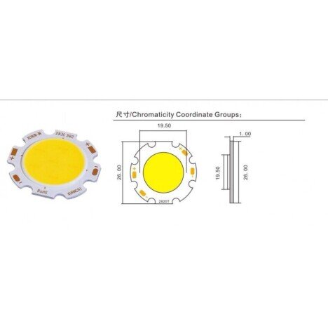 LED COB 26MM , PUTERE 7W